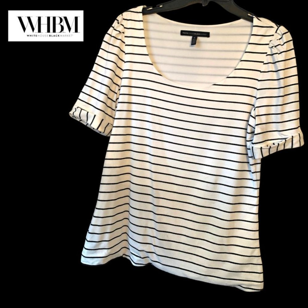 White House Black Market Striped Top Size M